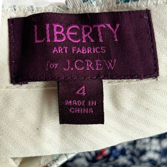 J Crew Liberty Women's Multicolor Floral 3/4 Sleeve Top And Pants Set M/4 NWOT - Picture 10 of 16
